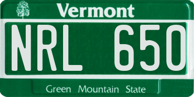 VT license plate NRL650