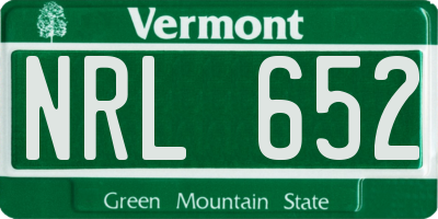 VT license plate NRL652