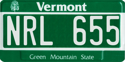 VT license plate NRL655