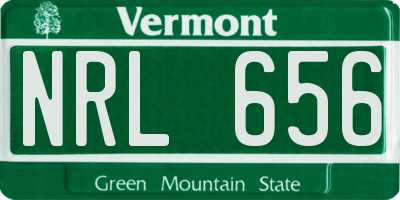 VT license plate NRL656