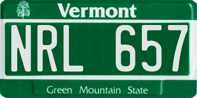 VT license plate NRL657