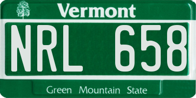 VT license plate NRL658
