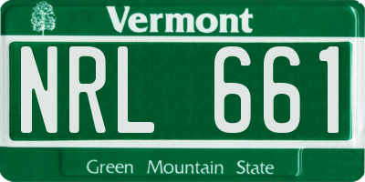 VT license plate NRL661