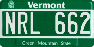 VT license plate NRL662