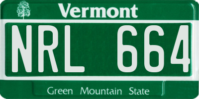 VT license plate NRL664