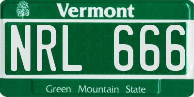 VT license plate NRL666