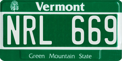 VT license plate NRL669