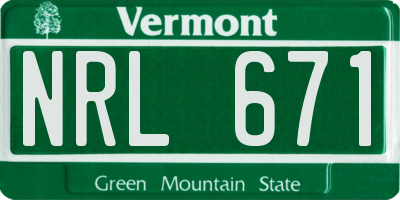 VT license plate NRL671