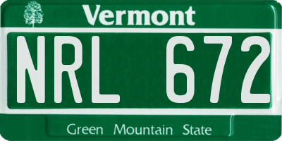 VT license plate NRL672