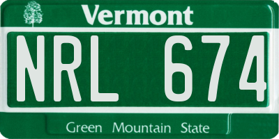 VT license plate NRL674