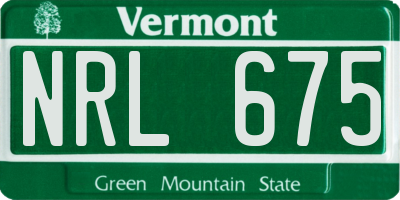 VT license plate NRL675