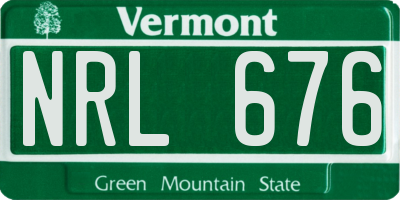 VT license plate NRL676