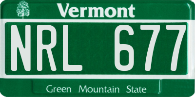 VT license plate NRL677