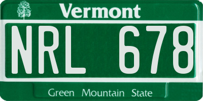 VT license plate NRL678