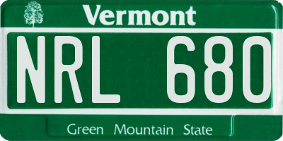 VT license plate NRL680