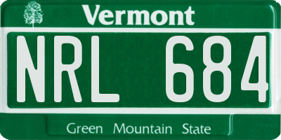 VT license plate NRL684