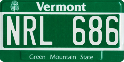 VT license plate NRL686