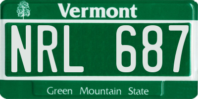 VT license plate NRL687
