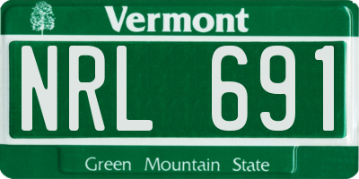 VT license plate NRL691