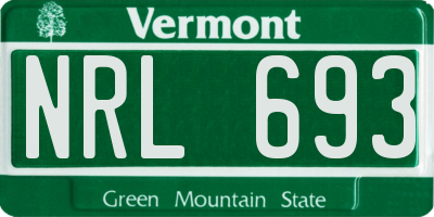 VT license plate NRL693