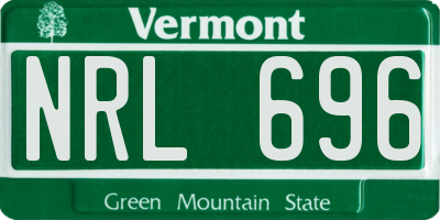 VT license plate NRL696