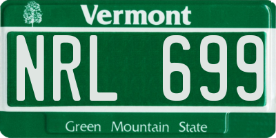 VT license plate NRL699