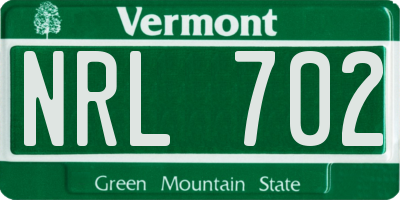 VT license plate NRL702