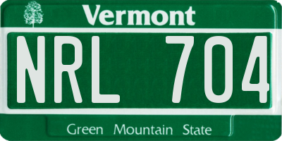 VT license plate NRL704
