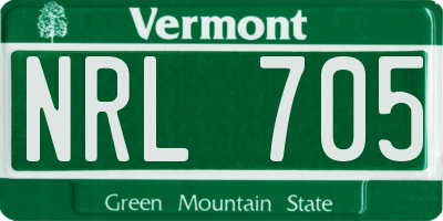 VT license plate NRL705
