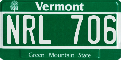 VT license plate NRL706