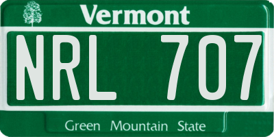 VT license plate NRL707
