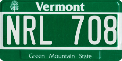 VT license plate NRL708