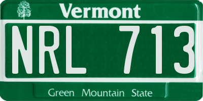 VT license plate NRL713