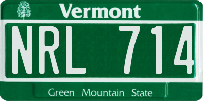 VT license plate NRL714