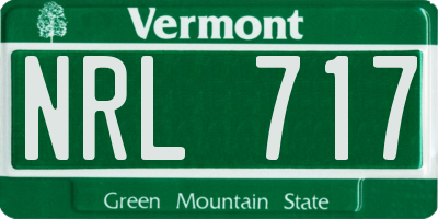 VT license plate NRL717