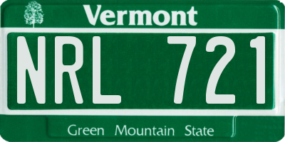 VT license plate NRL721