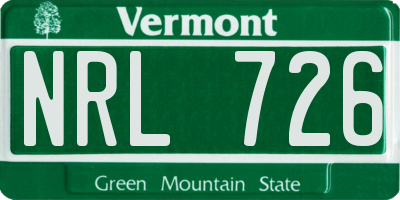VT license plate NRL726