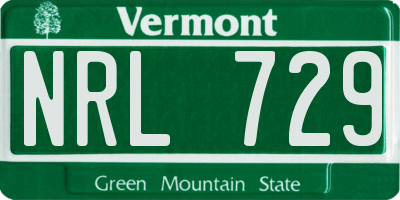 VT license plate NRL729