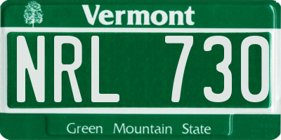 VT license plate NRL730