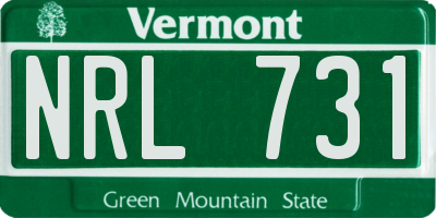 VT license plate NRL731
