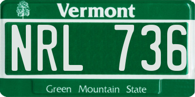 VT license plate NRL736