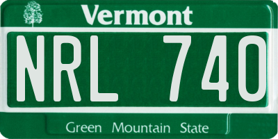 VT license plate NRL740