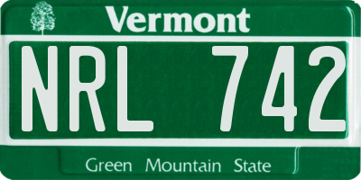 VT license plate NRL742