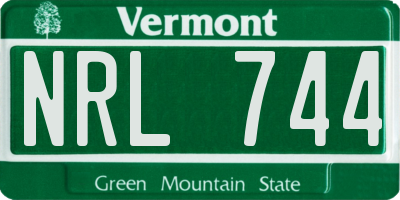 VT license plate NRL744