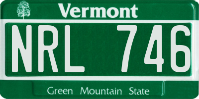 VT license plate NRL746
