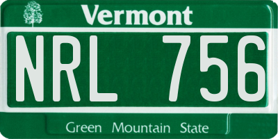 VT license plate NRL756