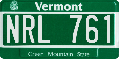VT license plate NRL761