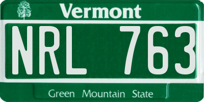 VT license plate NRL763