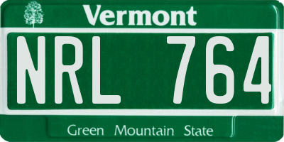 VT license plate NRL764