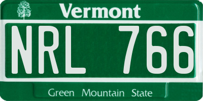 VT license plate NRL766
